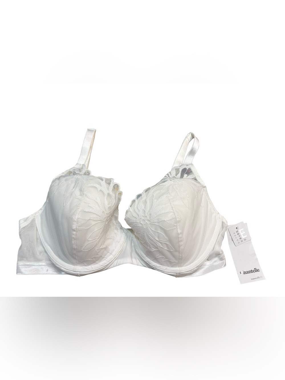 Chantelle 36DD Ivory Embroidered Mesh Underwire Bra BNWT